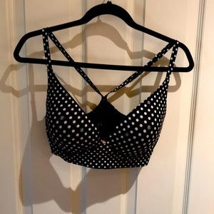 Victoria’s Secret Bra, size 34D, black and white polka dots, pull over wireless